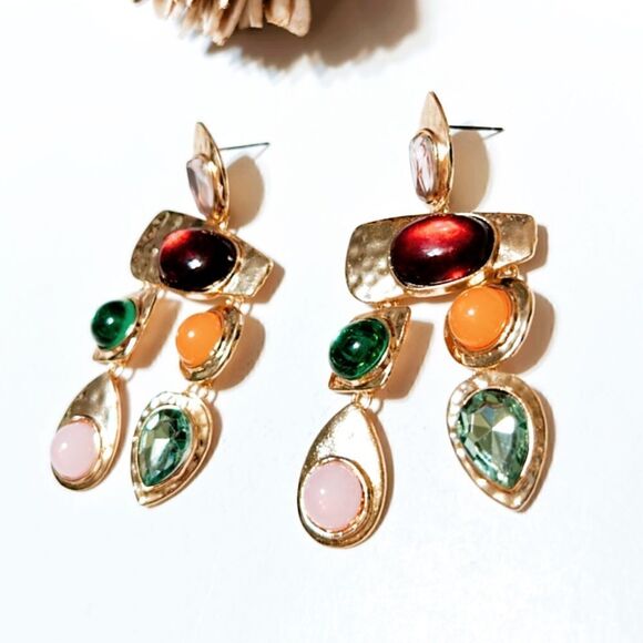 Crystal drop earrings M167 - Picture 5 of 7